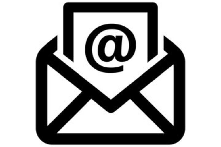 envelope with an "@" sign to signify email
