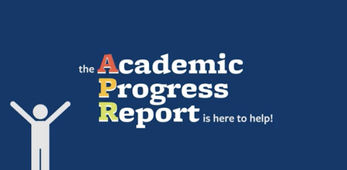 Text: The Academic Progress Report is here to help